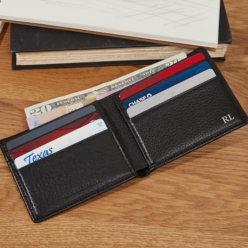 Leatherology Black Onyx Thin Bifold Wallet - 6 credit card slots, single bill compartment, 2 interior pockets for added storage - Image 2