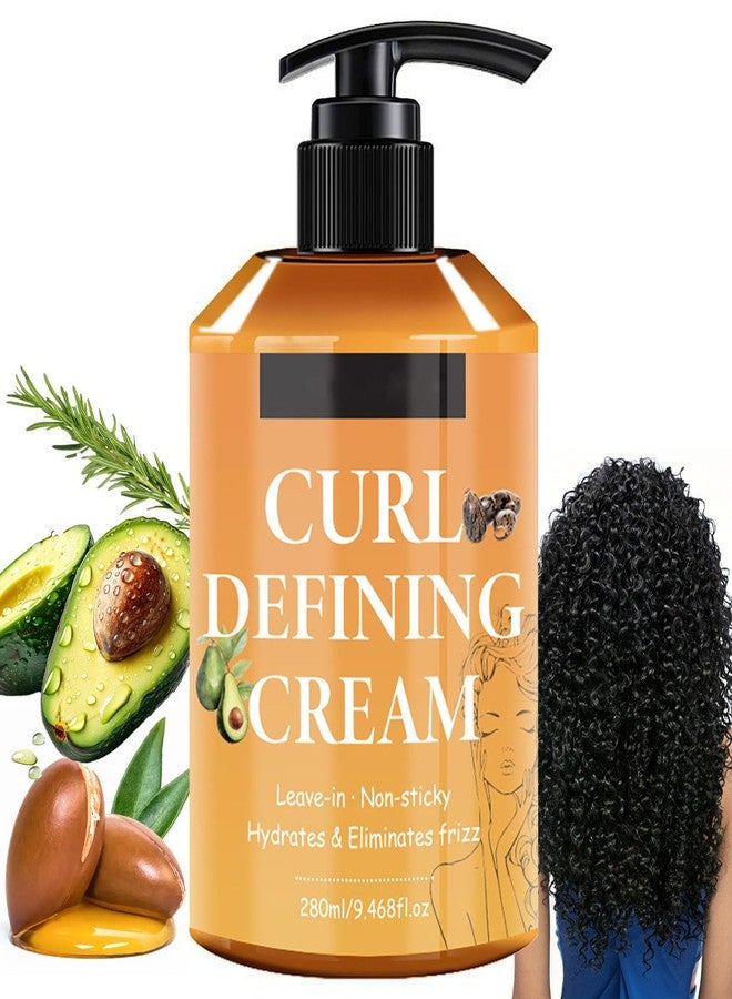 Grospe Curl Defining Cream, Anti Frizz Curling Cream for Enhances Wavy Hair and Curly Hair Hydrating Argan Oil Hair Mask Long-Lasting Styling Volume 9.46 FL OZ - Image 1
