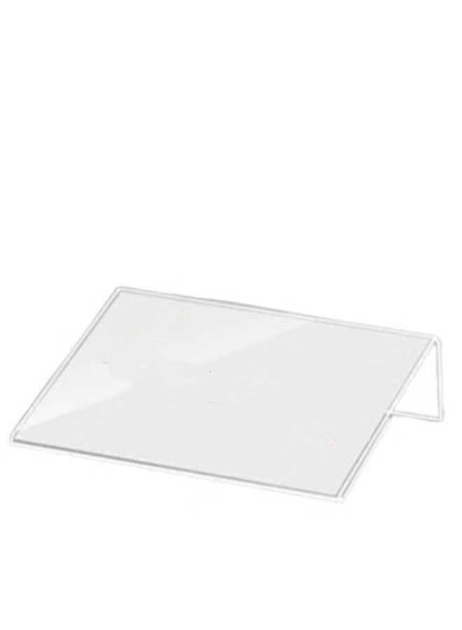 Eckek Eckek  Acrylic Label Holder Price Tag Displays Sign Holder Horizontal Slanted L-Shape Table Top Sign Stand 10 Pack  - Image 5