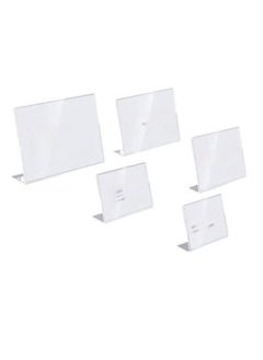 Eckek Eckek  Acrylic Label Holder Price Tag Displays Sign Holder Horizontal Slanted L-Shape Table Top Sign Stand 10 Pack  - Image 2