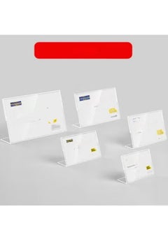 Eckek Eckek  Acrylic Label Holder Price Tag Displays Sign Holder Horizontal Slanted L-Shape Table Top Sign Stand 10 Pack  - Image 3