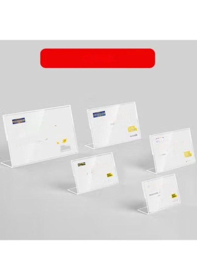 Eckek Eckek  Acrylic Label Holder Price Tag Displays Sign Holder Horizontal Slanted L-Shape Table Top Sign Stand 10 Pack  - Image 3
