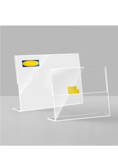 Eckek Eckek  Acrylic Label Holder Price Tag Displays Sign Holder Horizontal Slanted L-Shape Table Top Sign Stand 10 Pack  - Image 4