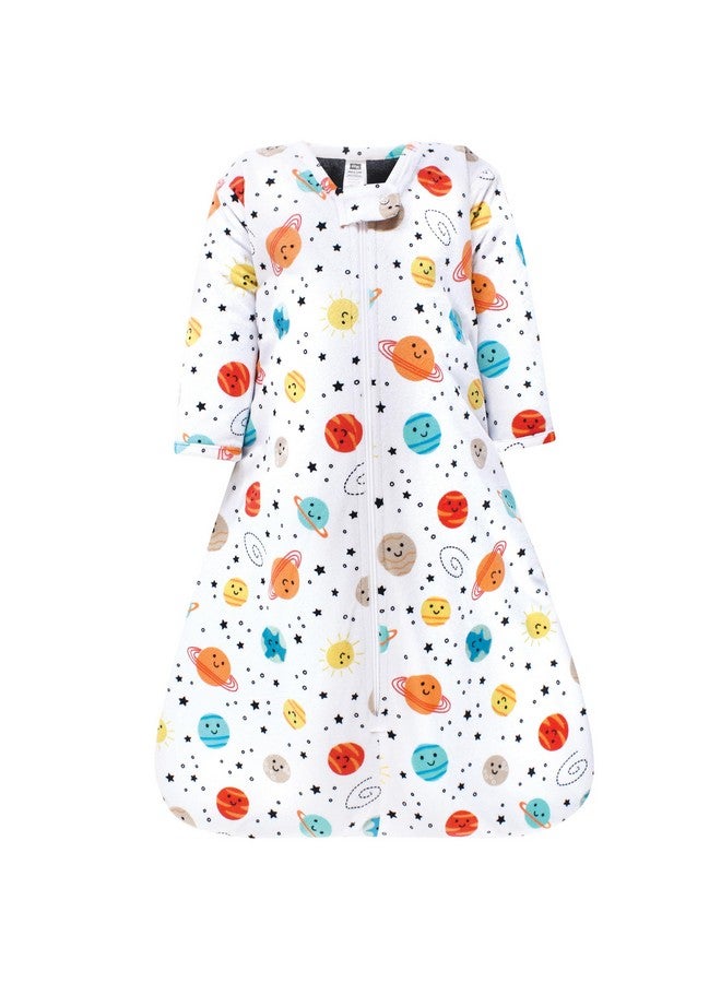 Hudson Baby Unisex Baby Long Sleeve Plush Faux Fur Sleeping Bag, Wearable Blanket, Happy Planets, 6-12 Months - Image 1