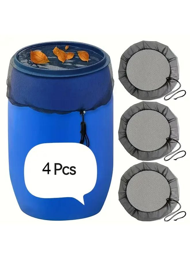 4pcs Rainwater Bucket Covers with Drawstring Durable Polyester Mesh Outdoor Garden Set - Image 2