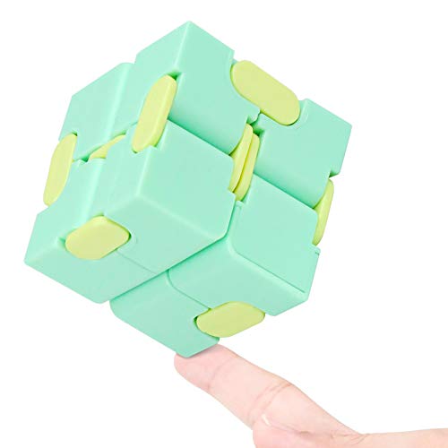 WUQID Infinitycube Fidget Toy Stress Relieving Fidgeting Game for Kids and AdultsCute PocketSized Unique Gadget for Anxiety Relief and Kill Time Macaron Green - Image 1