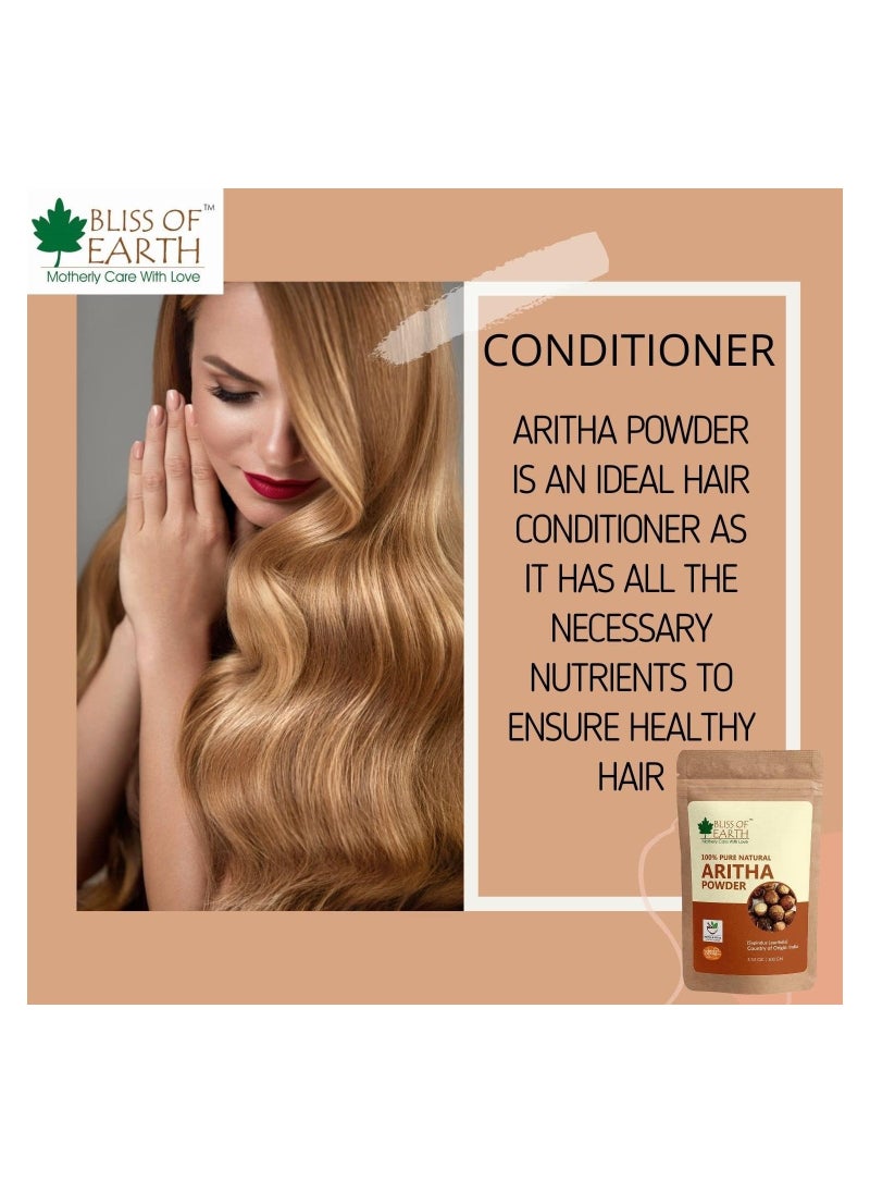 BLISS OF EARTH Bliss of Earth 100% Pure Reetha Powder 100GM Aritha Powder |Natural & Chemically Free Hair Cleanser Gorgeous & Silky Hair pack of 4  - Image 4