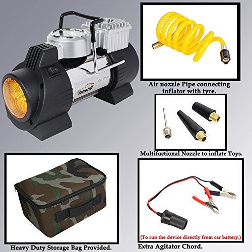 Oshotto أوشوتو 12 فولت - ضاغط هواء مزدوج الأسطوانة للاستخدام الثقيل - هيكل فولاذي - Image 2