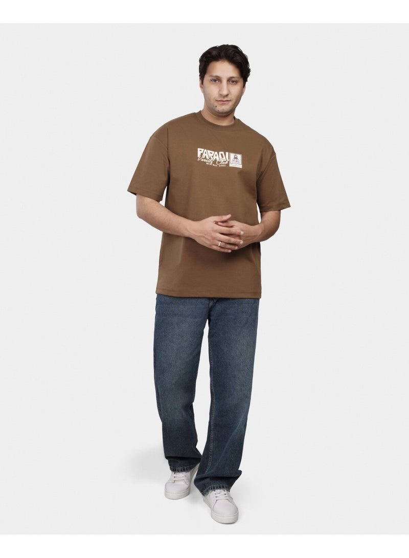 TORINESE "Faradi Varsity Club" Heritage Mocca Oversize Tee - Image 3