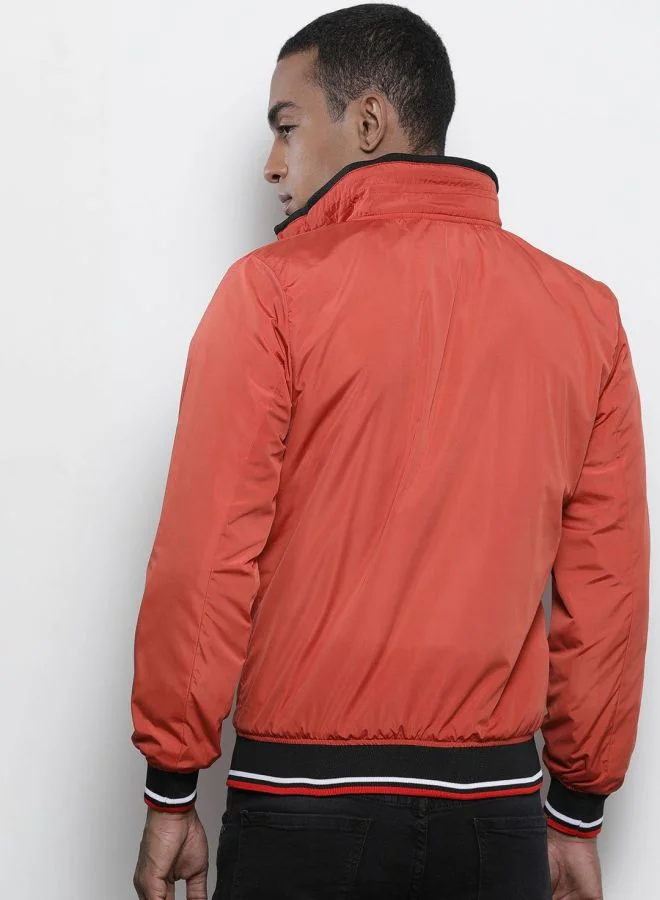 ذا انديان كراج كو The Indian Garage Co Men Slim Fit Solid High Neck Long Sleeves Jacket