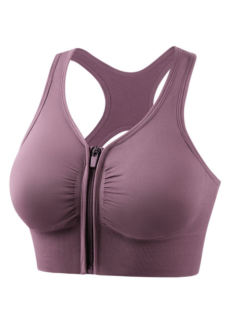 Generic High Strength Front Zipper Sports Bra, No Steel Ring Gathering, Yoga Shockproof Running Women's Sports Bra  - Image 1