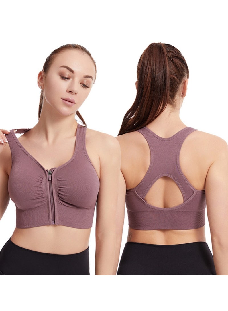 Generic High Strength Front Zipper Sports Bra, No Steel Ring Gathering, Yoga Shockproof Running Women's Sports Bra  - Image 2