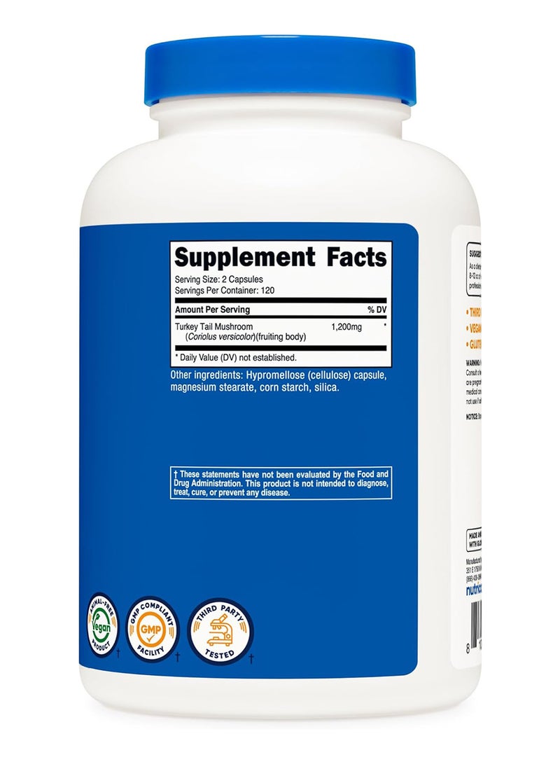 كبسولات فطر ذيل الديك الرومي، 1200 مجم، 240 كبسولة - Image 5