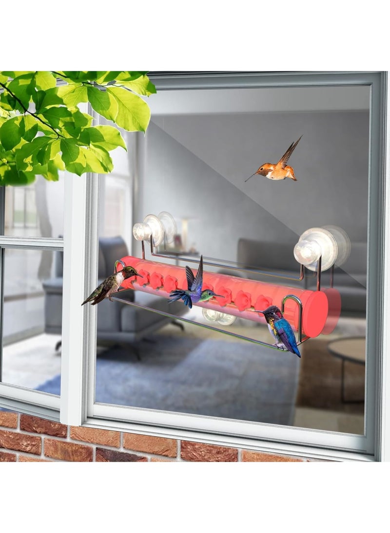 SOLARAE Window Hummingbird Feeder for Outdoors, Strong Suction Cup Hummingbird Feeder for Window with 8 Feeding Ports, Hummingbird Feeder Window Mount, Ant and Bee Proof, Easy to Clean and Refill - Image 2