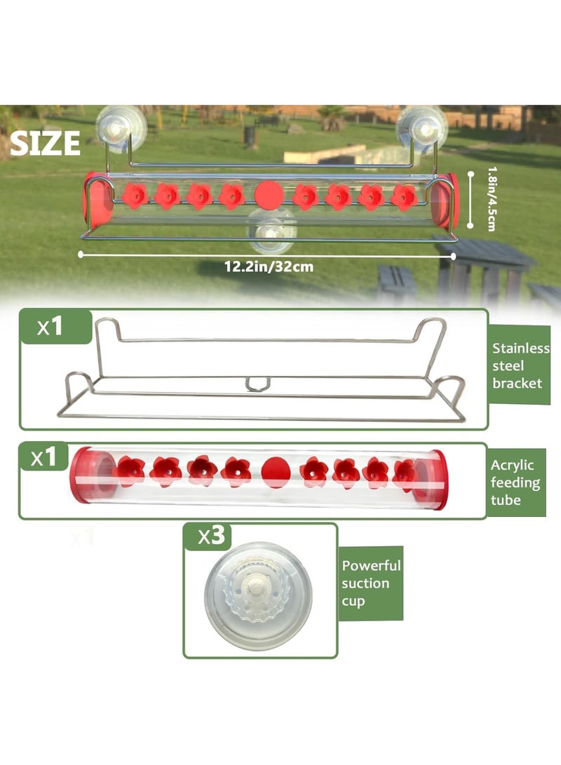 SOLARAE Window Hummingbird Feeder for Outdoors, Strong Suction Cup Hummingbird Feeder for Window with 8 Feeding Ports, Hummingbird Feeder Window Mount, Ant and Bee Proof, Easy to Clean and Refill - Image 4