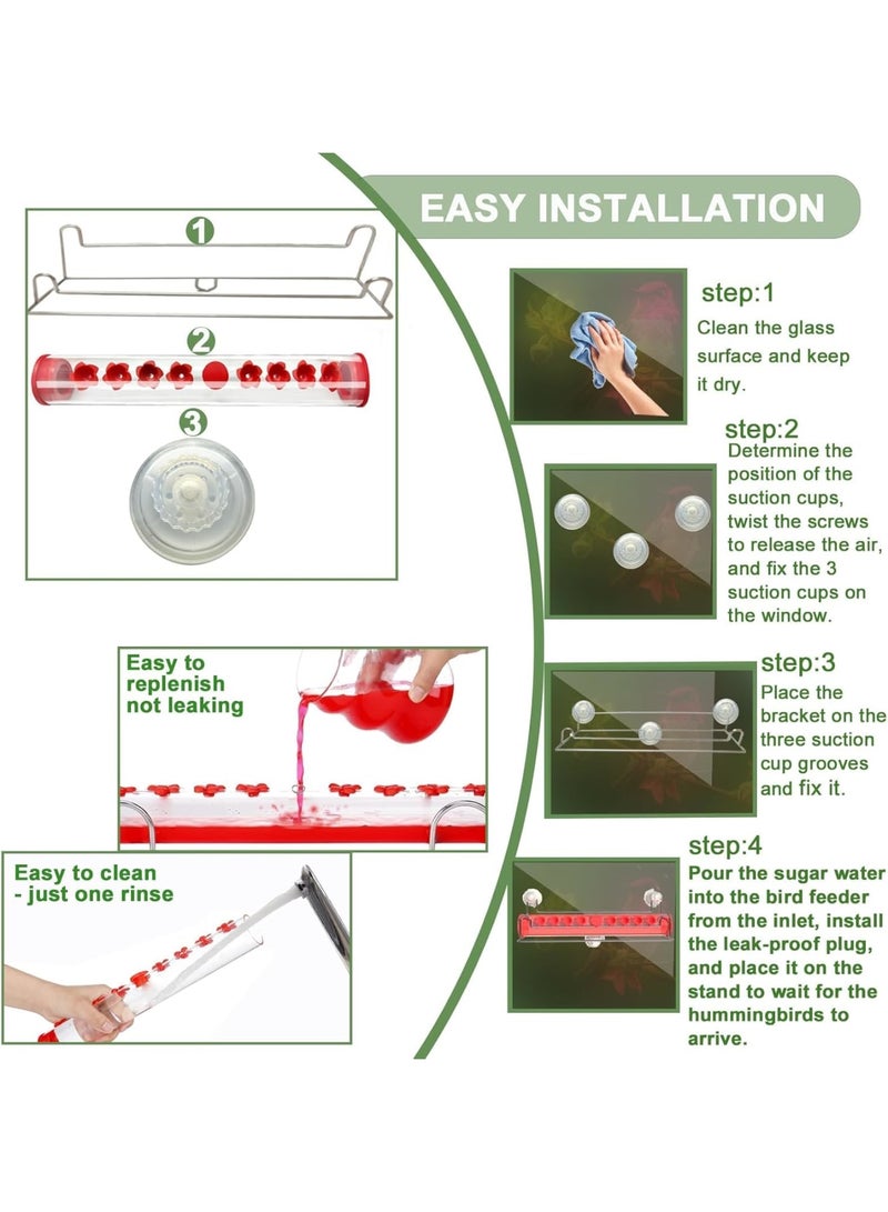 SOLARAE Window Hummingbird Feeder for Outdoors, Strong Suction Cup Hummingbird Feeder for Window with 8 Feeding Ports, Hummingbird Feeder Window Mount, Ant and Bee Proof, Easy to Clean and Refill - Image 5