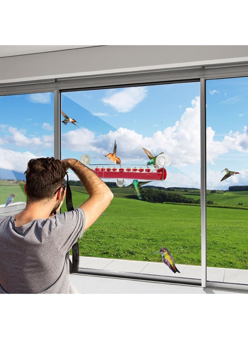 SOLARAE Window Hummingbird Feeder for Outdoors, Strong Suction Cup Hummingbird Feeder for Window with 8 Feeding Ports, Hummingbird Feeder Window Mount, Ant and Bee Proof, Easy to Clean and Refill - Image 3