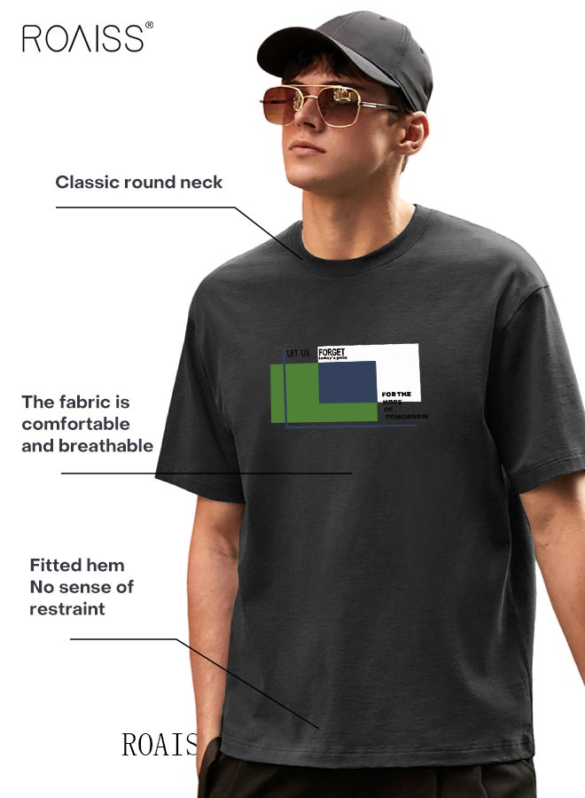 roaiss Men Summer T-shirt, Stylish Tops for Men, Short Sleeve Round Neck T shirt, Comfortable Breathable Tees, Suitable for Daily Wear or Any Occasion - Image 5