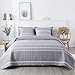 Andency Grey Quilt Set Queen (90x90 Inch), 3 Pieces(1 Striped Triangle Pattern Quilt and 2 Pillowcases), Bohemian - Image 2