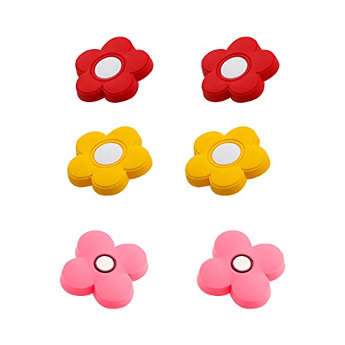 Skyscraper Cartoon Shape Soft Rubber Knobs for Kids Girls Boys Cabinet Handle pulls Drawer Knobs for Kids Room Cabinets Closets Toy Organizer Box Bookcase 6pcs/Set(Flower,Mix) - Image 1
