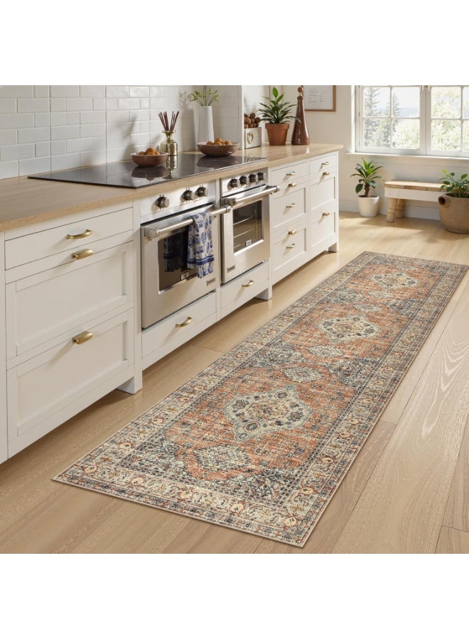Retro Persian style living room coffee table bedroom carpet - anti slip, stain resistant, easy to clean, washable, soft and comfortable area carpet - Image 5