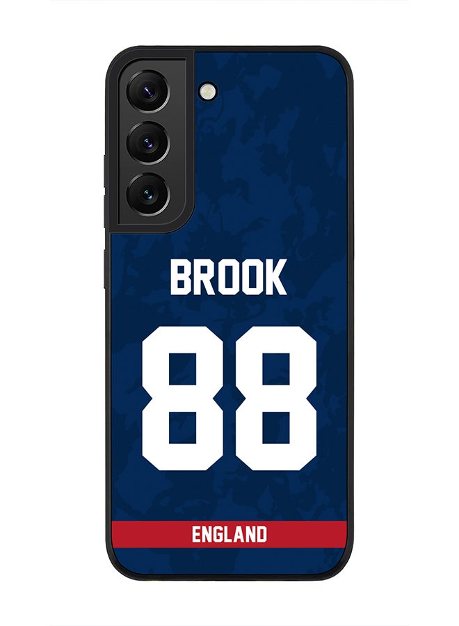 Stylizedd Rugged Black Edge Case for Samsung Galaxy S21 FE 5G, Slim fit Soft Case Flexible thin Cover - Player Name - Harry Brook, Jersey Number- 88 - Image 1