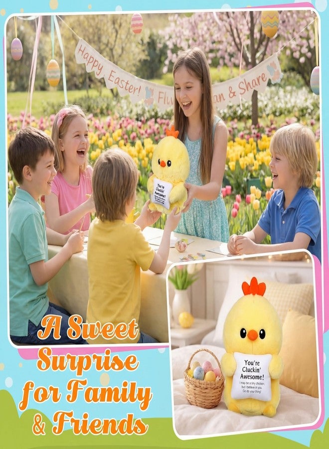 Hollowfly 10 Inch Chicken Plush Stuffed Animal Gifts for Girl Boy, Cute Stuff Active Support Gift for Women Men Graduation Teacher Appreciation, Emotional Chick Holding Pillow Positive Decor - Image 5
