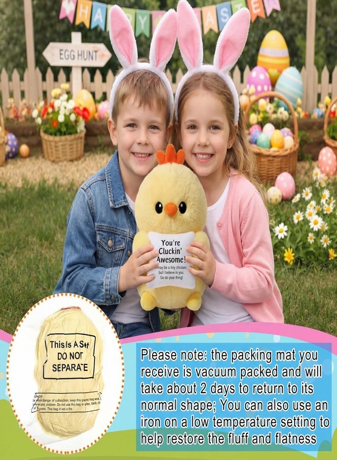 Hollowfly 10 Inch Chicken Plush Stuffed Animal Gifts for Girl Boy, Cute Stuff Active Support Gift for Women Men Graduation Teacher Appreciation, Emotional Chick Holding Pillow Positive Decor - Image 3