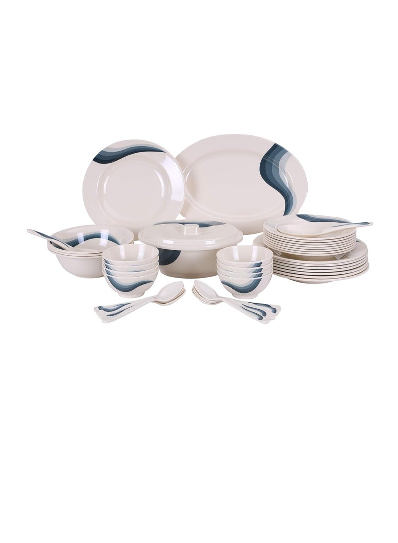 أي كي دي سي طقم عشاء رويال فورد، 40 قطعة، أبيض، الارتفاع 27.4 سم × العرض 48.8 سم × العمق 19.8 سم - Image 1