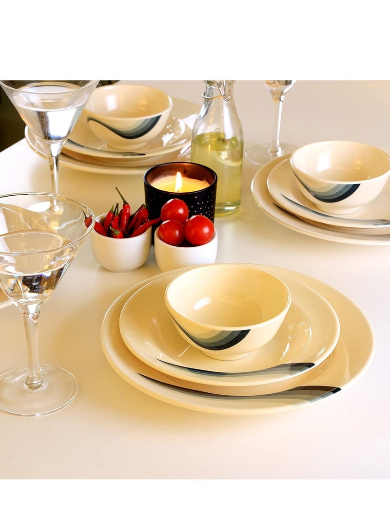 أي كي دي سي طقم عشاء رويال فورد، 40 قطعة، أبيض، الارتفاع 27.4 سم × العرض 48.8 سم × العمق 19.8 سم - Image 3