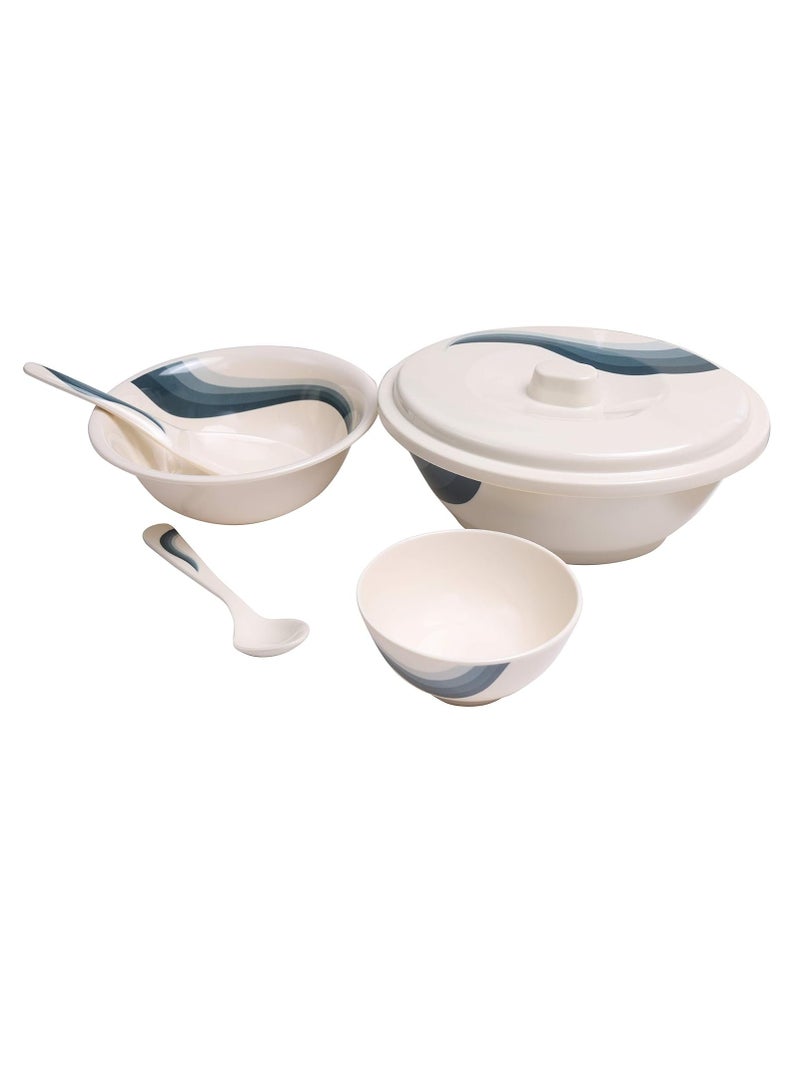 أي كي دي سي طقم عشاء رويال فورد، 40 قطعة، أبيض، الارتفاع 27.4 سم × العرض 48.8 سم × العمق 19.8 سم - Image 4