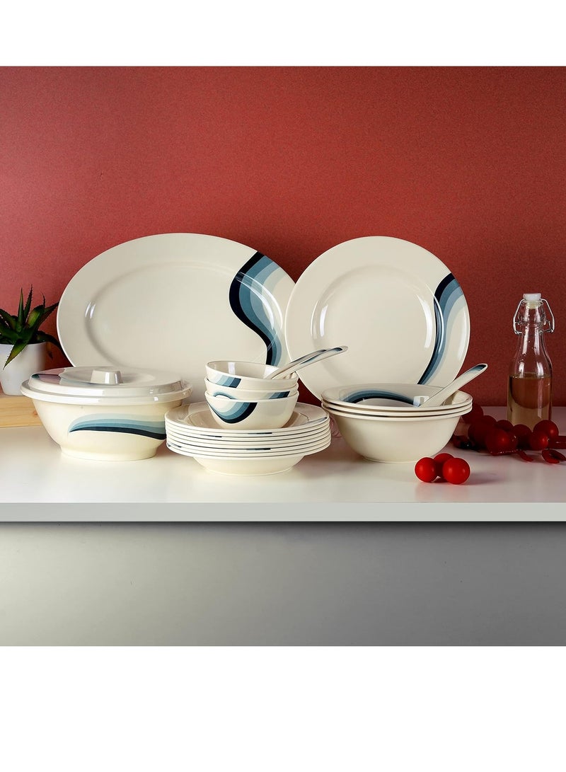 أي كي دي سي طقم عشاء رويال فورد، 40 قطعة، أبيض، الارتفاع 27.4 سم × العرض 48.8 سم × العمق 19.8 سم - Image 5