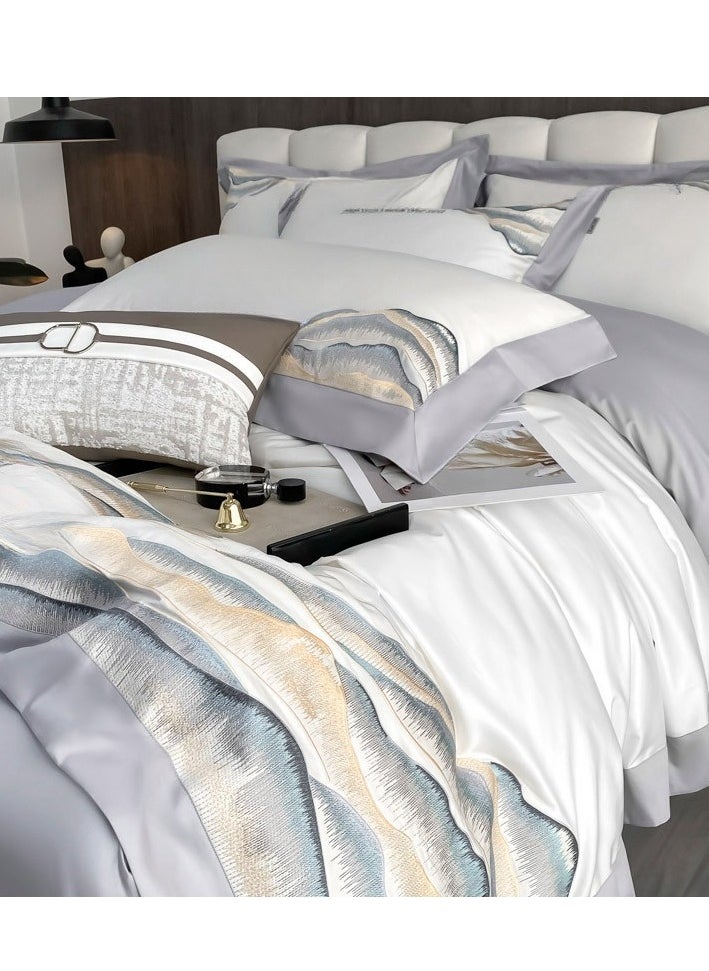 Generic Bed Sheet Style — French High-End 80 Thread Pure Cotton Embroidered Bedding Four Piece Set  - Image 1