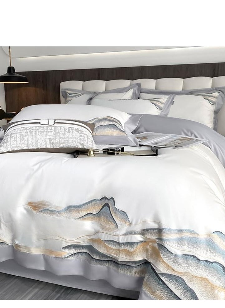 Generic Bed Sheet Style — French High-End 80 Thread Pure Cotton Embroidered Bedding Four Piece Set  - Image 2
