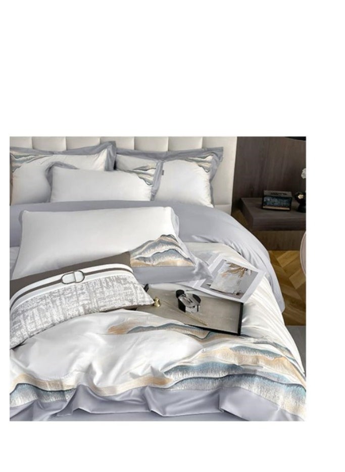 Generic Bed Sheet Style — French High-End 80 Thread Pure Cotton Embroidered Bedding Four Piece Set  - Image 4