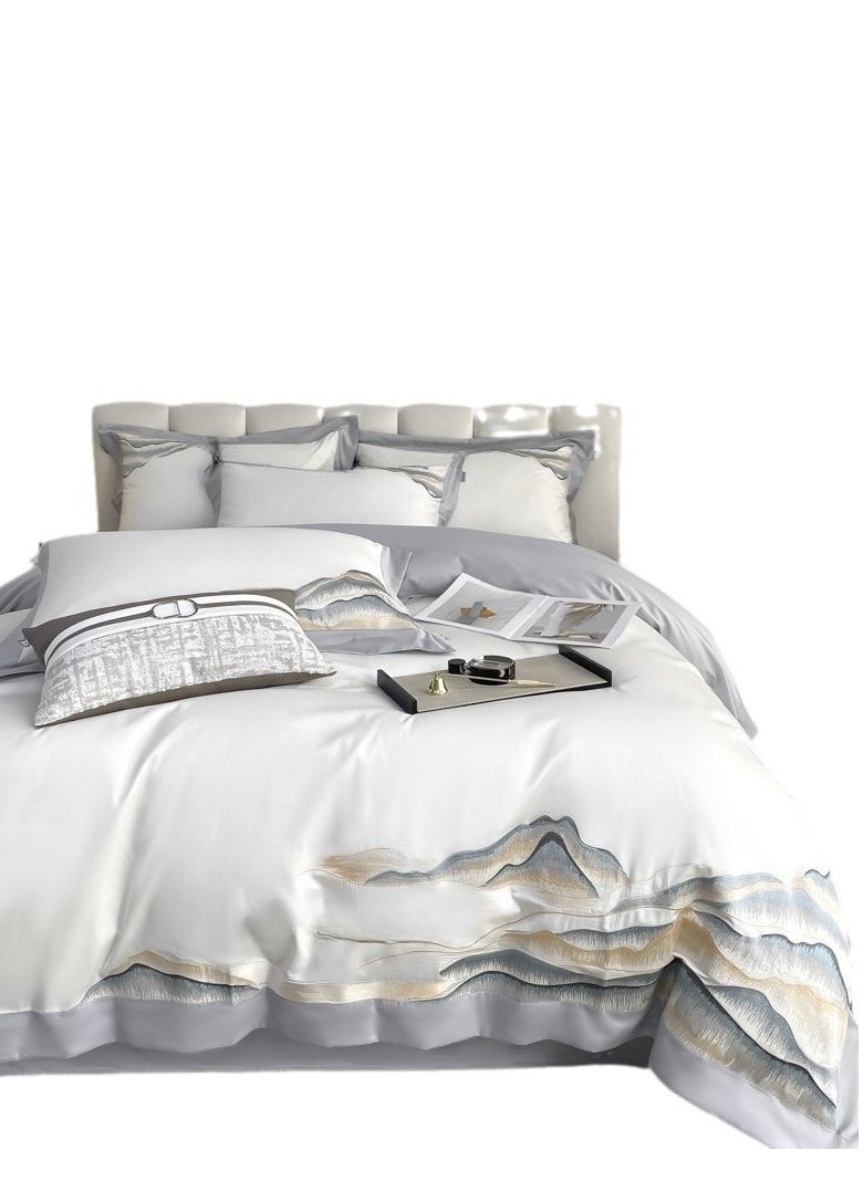 Generic Bed Sheet Style — French High-End 80 Thread Pure Cotton Embroidered Bedding Four Piece Set  - Image 3