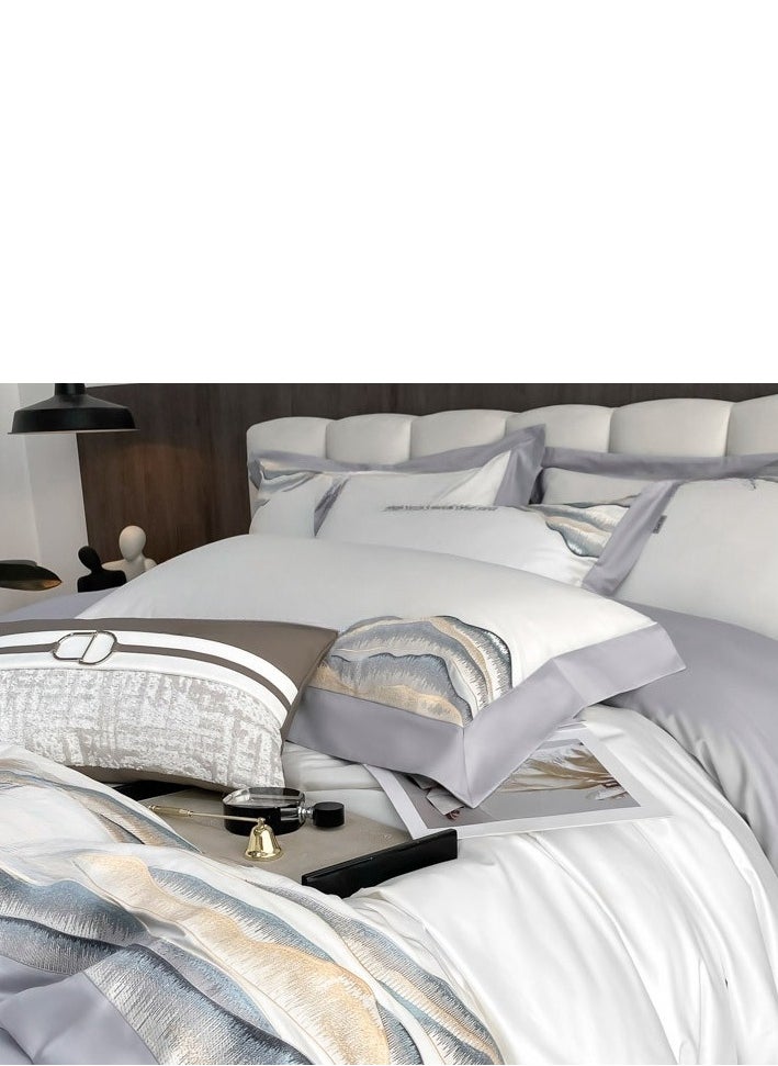 Generic Bed Sheet Style — French High-End 80 Thread Pure Cotton Embroidered Bedding Four Piece Set  - Image 5