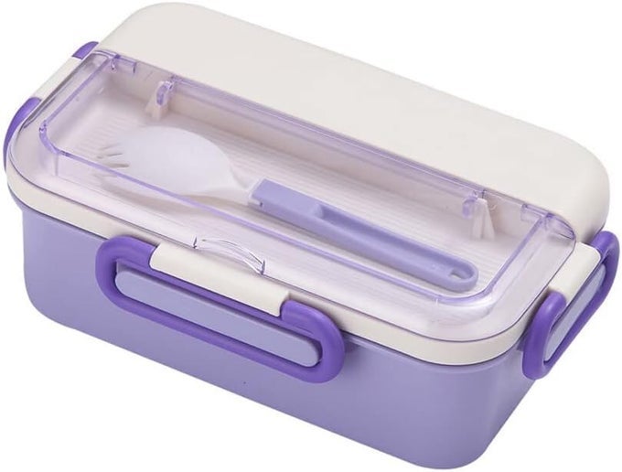 VENTI TIFFIN LEAKPROOF BPA FREE LUNCH BOX WITH SPOON KEEP YOUR FOOD FRESH AND ORGANIZED FOR ADULTS AND KIDS STYLISH BPAFREE MICROWAVE AND DISHWASHER SAFE1100ML PURPLE