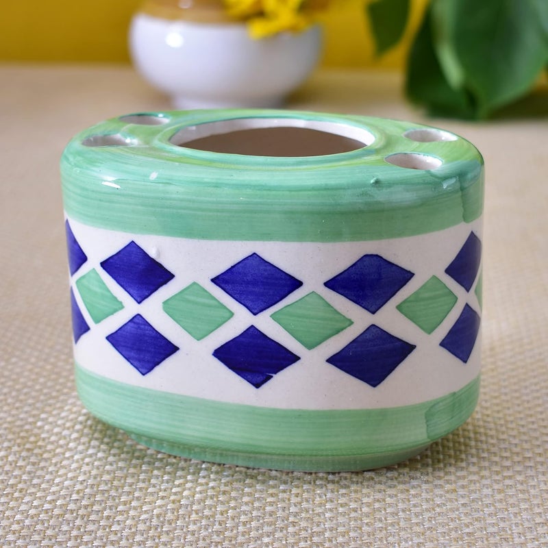 KunhaR Ceramic 3Piece Bathroom Accessory Set Green Liquid Soap Dispenser 450 ML Soap Dish Holder and Toothbrush Holder - Image 3