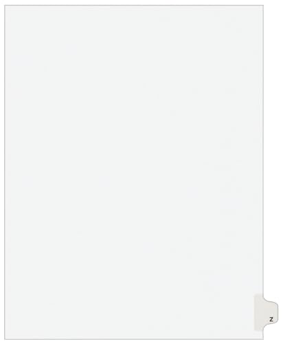 Avery Legal Dividers, Premium Individual Tab Titles, Letter Size, Side Tabs, Z, Pack of 25 (01426) - Image 1
