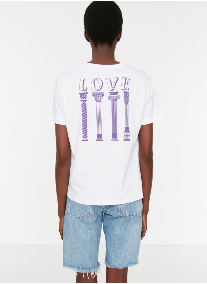 trendyol Round Neck Graphic T-Shirt