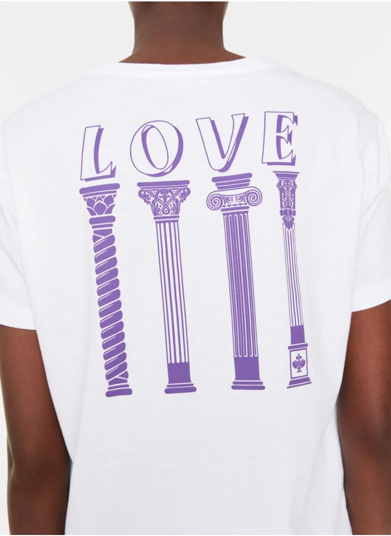 trendyol Round Neck Graphic T-Shirt
