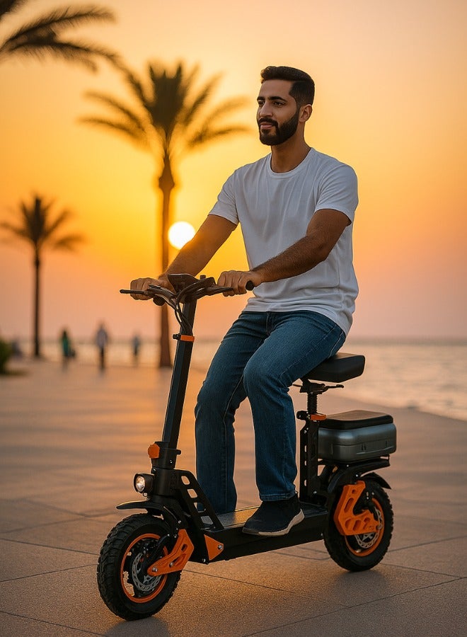 NIYAZI Electric Scooter | Electric Scooter for Adults | Electric Scooter with Seat | Electric Scooter with Bag | Electric Scooter with Two Seats | M4 Max Scooter - Image 2