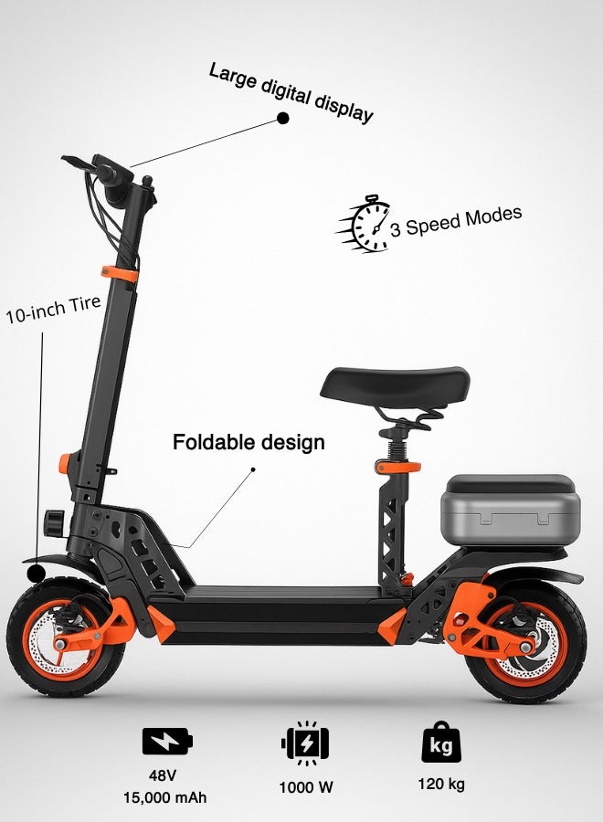 NIYAZI Electric Scooter | Electric Scooter for Adults | Electric Scooter with Seat | Electric Scooter with Bag | Electric Scooter with Two Seats | M4 Max Scooter - Image 4