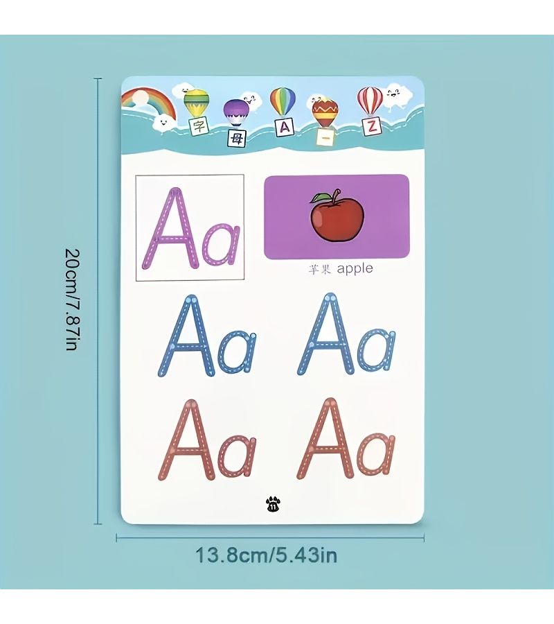 1 Set Erasable Blue Line Tracing Exercise Book Reusable Improve Writing Skills Painting Education Pen Grip Control Great Gift For Birthdays New Year Students Returning To School Childrens Day - Image 1