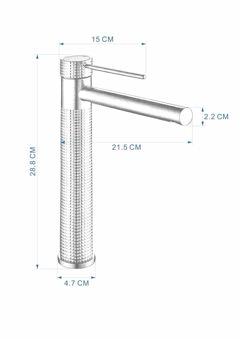 B BACKLINE صنبور خلاط حوض ب باكلين نحاسي لصنبور حوض الحمام صنبور عمود للأحواض صنبور حوض ساخن وبارد صنبور خلاط للحمام وغرفة المعيشة باللون الذهبي غير اللامع - Image 2