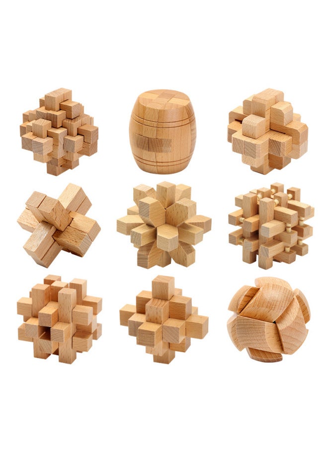 Six-way Luban Lock Student Competition Yi Cheng Zhi Toy Unlock Disassembly And Disassembly Six-post Kongming Lock One Or Two Generation Six-lock-Color:Wooden Key  - Image 3