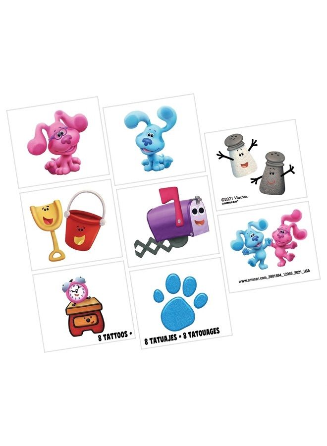 Amscan Blues Clues Assorted Tattoos - 2" x 1.75" | Assorted Design | Pack of 8