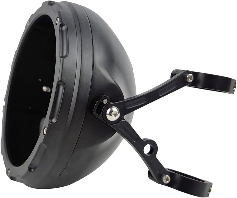 HARPUOU 7-Inch Aluminum Alloy CNC Motorcycle Headlight Housing Bucket with Side Mounting Bracket - Image 5
