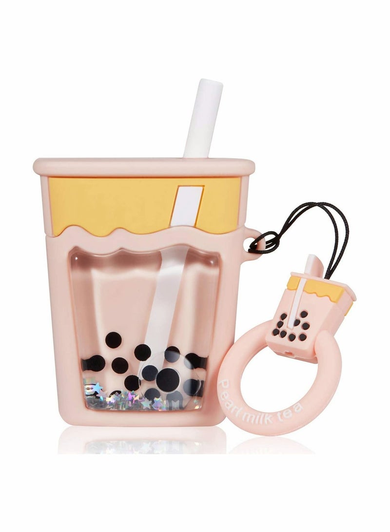Excefore for Airpods 1/2 Cute Case, Fashion Soft Silicone Airpod Skin, Funny Shining Bling Twinkle Design Accessories Cover Kids Teens Girls, Quicksand Tea - Image 1